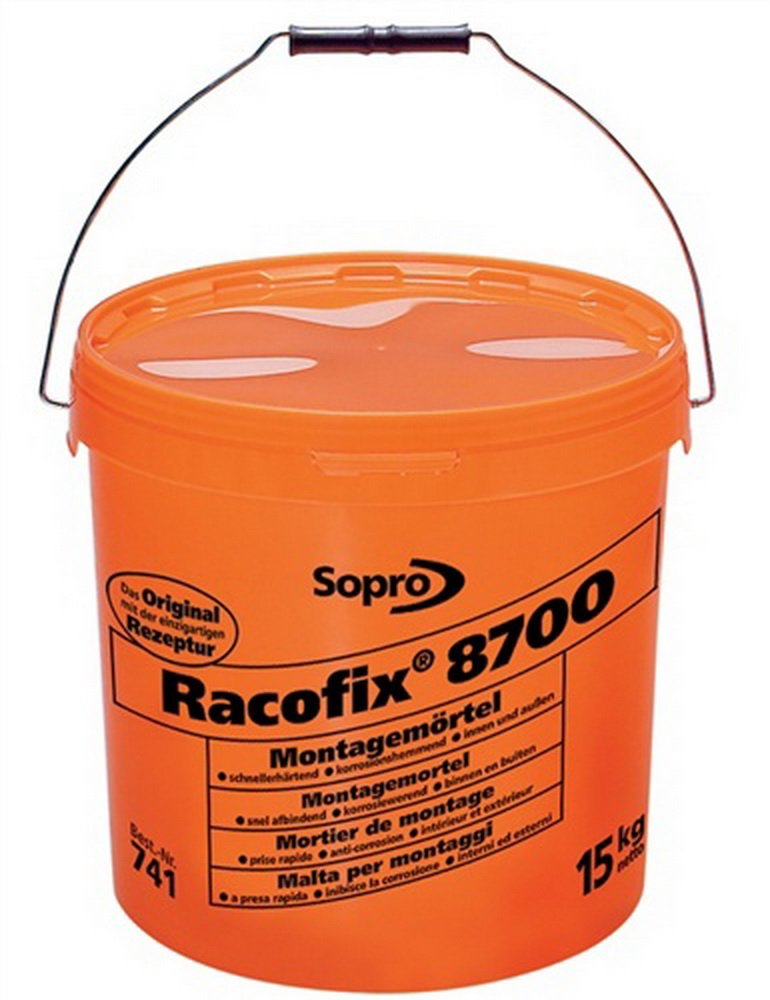 Montagemörtel Racofix 8700 Inhalt 15kg oranger Eimer Verarbeitungszeit 3-5 Min.