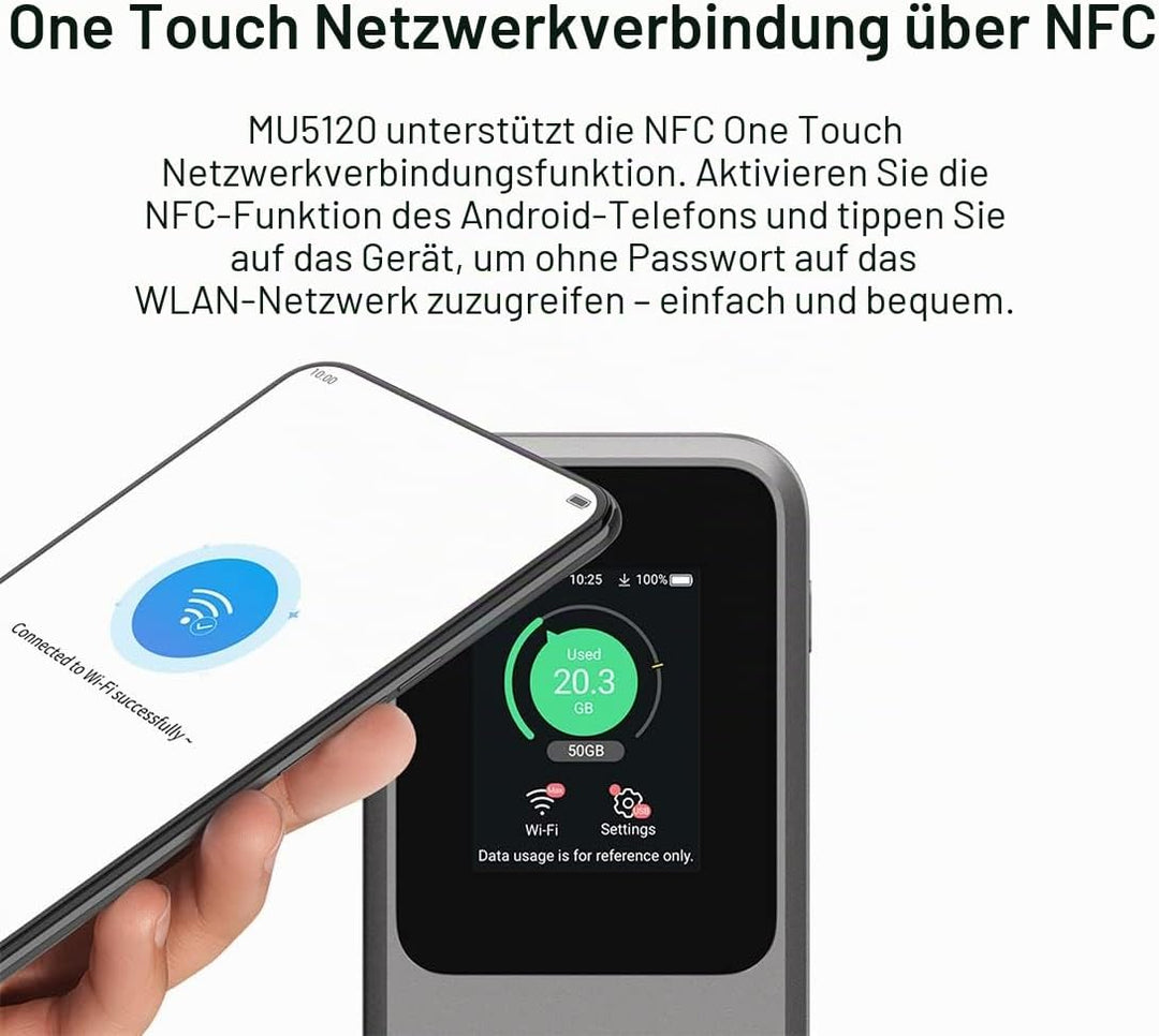 ZTE MU5120 - der leistungsstärkste tragbare 5G WiFi Hotspot, riesiger 1000mAh Akku, 18W Rückladung,