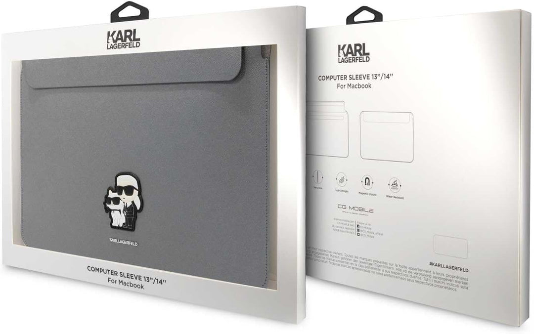 Karl Lagerfeld Sleeve KLCS14SAKCPMG 14" Silber Saffiano Karl&Choupette