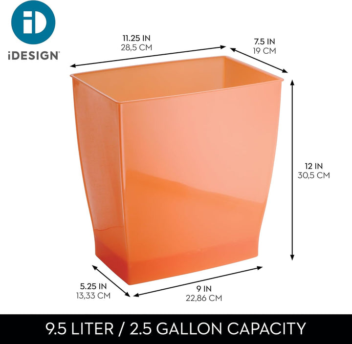 iDesign 64780 Spa Rechteckiger Mülleimer, Abfallkorb Mülleimer für Badezimmer, Schlafzimmer, Home Of