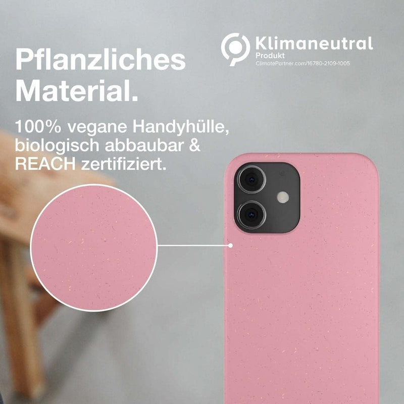 Woodcessories - Antibakterielle Bio Hülle kompatibel mit iPhone 12 Mini Hülle pink - Plastikfrei, na