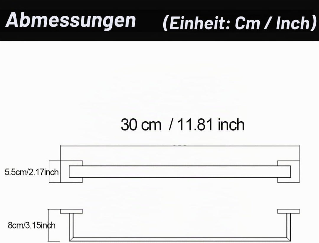 Flybath Handtuchstange Einzelschicht SUS 304 Edelstahl Stilvoller Kurze Handtuchhalter Wandmontage S