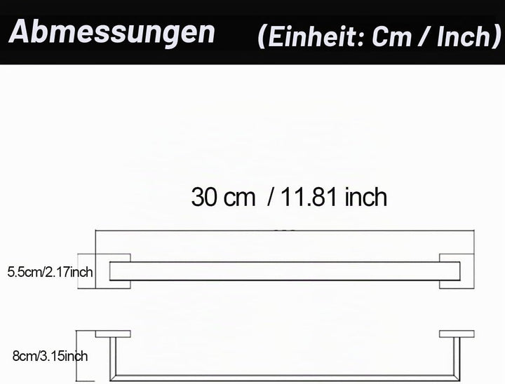 Flybath Handtuchstange Einzelschicht SUS 304 Edelstahl Stilvoller Kurze Handtuchhalter Wandmontage S