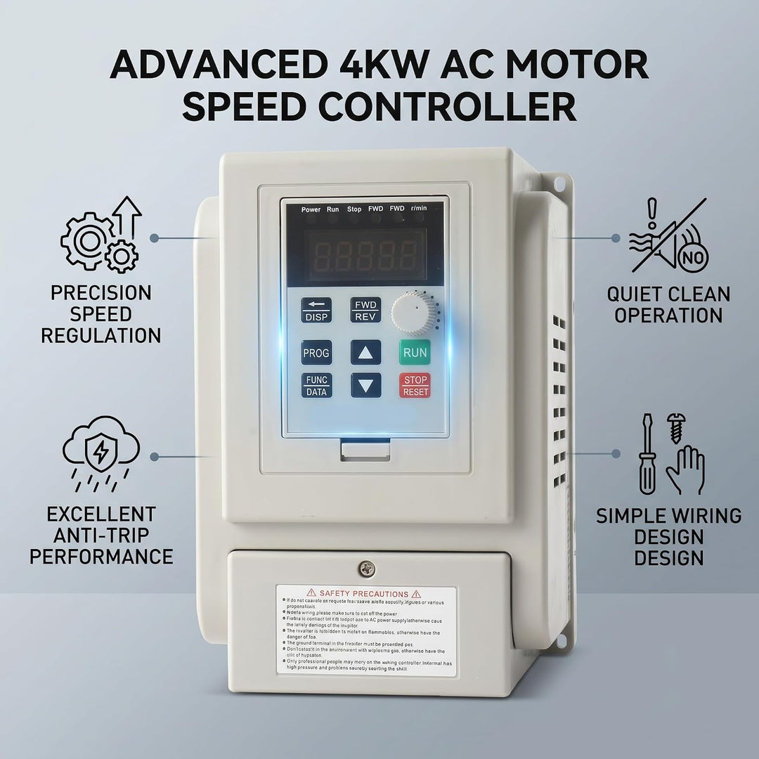 Fafeicy AT1-4000X Frequenzumrichter, 220 V Einphasen-4-kW-Frequenzumrichter, VFD-Drehzahlregler, für