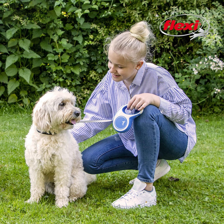 FLEXI New Comfort einziehbare Hundeleine (Band), ergonomisch, robust und verhedderungsfrei, für Hund