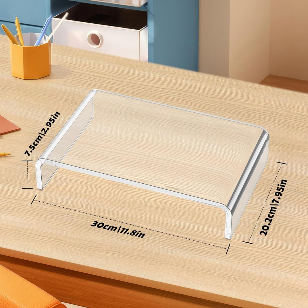 Monitorständer Acryl, Bildschirmerhöhung Acryl 30,5 x 20,3 x 7,6 cm Transparenter Monitorständer für