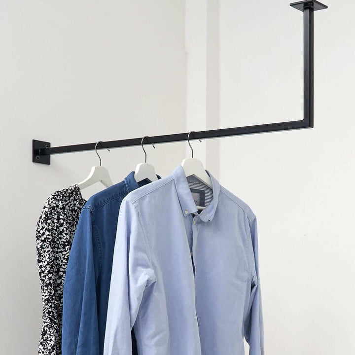 Industrielle Garderobenstange - SIMPLE HANGIN' | Kleiderstange zur Wand- & Deckenmontage | Pulverbes