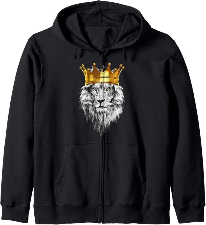 Löwe mit Krone König für Löwen Fans Kapuzenjacke