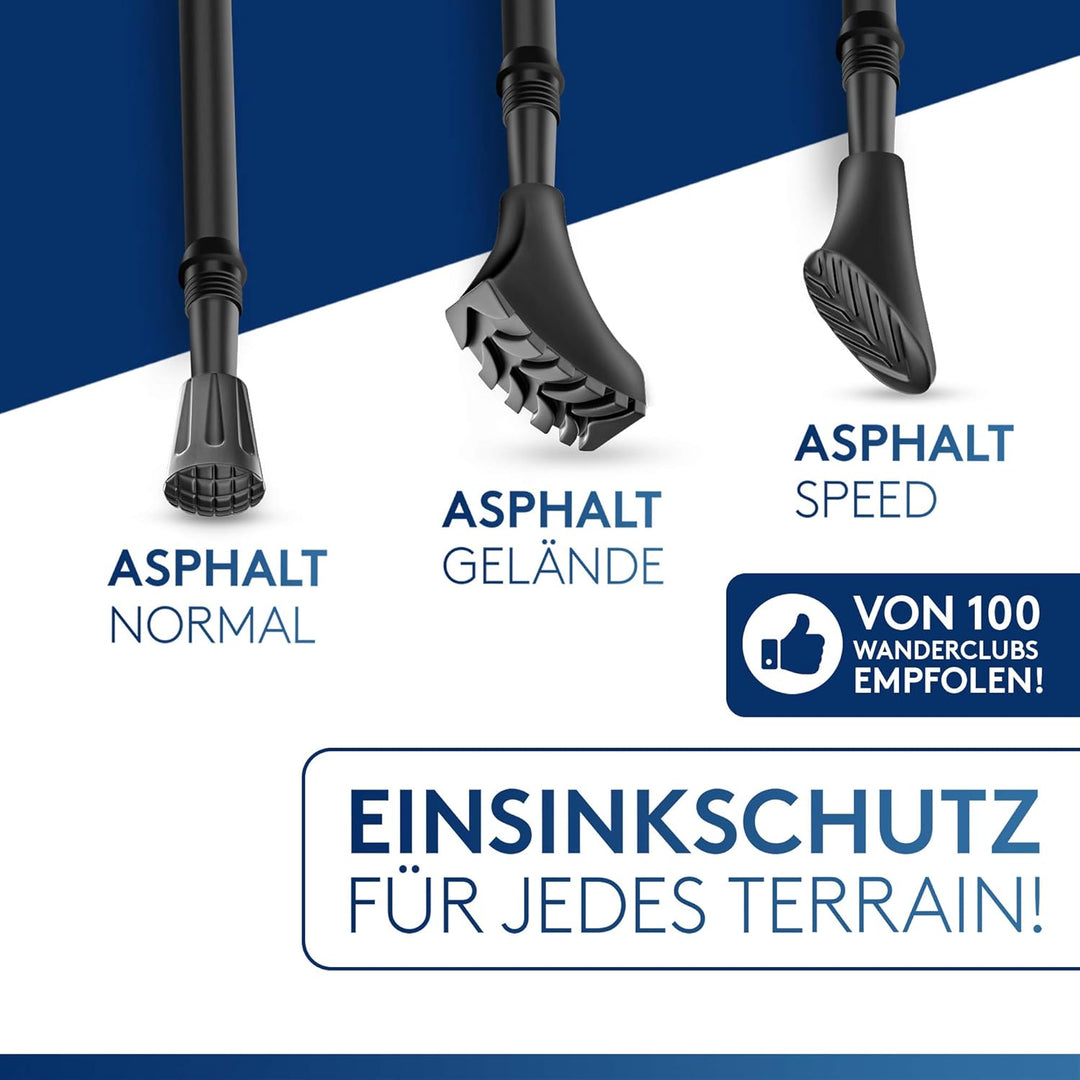 Wanderstöcke Aufsätze [14 Stück] Profi Wanderstock Aufsatz Set für alle gängigen Wanderstöcke & Nord