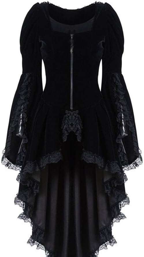 Damen Steampunk Jacke Gothic Frack Mantel Punk Gehrock Mittelalter Viktorianischen Spitze Mäntel Vin