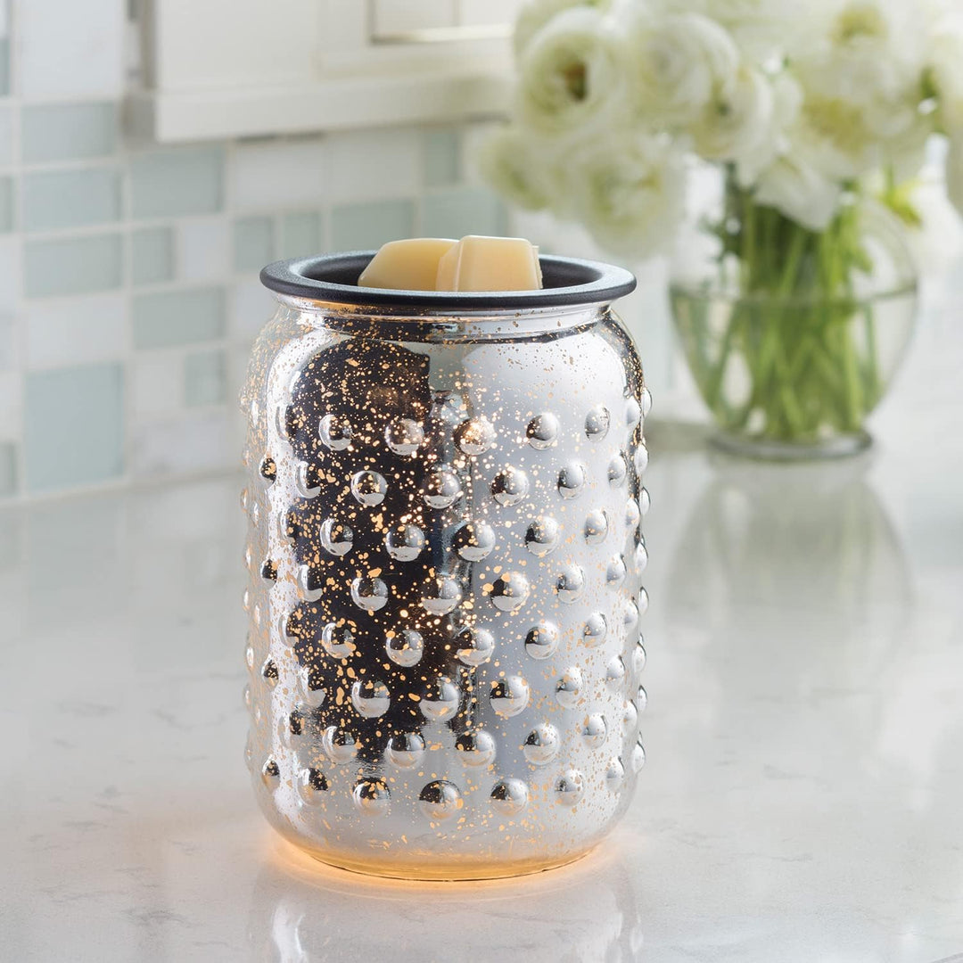 Candle Warmers MERCURY GLAS Illumination Duftlampe elektrisch aus Glas silber, Silber