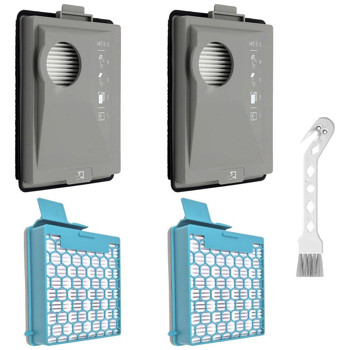 Filter Set Zubehör für Miele Boost CX1 / Blizzard CX1 Staubsauger | 2 Hepafilter (SF-HY 60) + 2 Fein