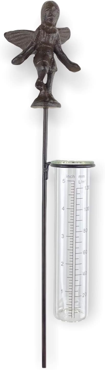 Crispe home & garden Regenmesser - Elfe - dekorativ und robust - Höhe 84 cm - Niederschlagsmengenmes