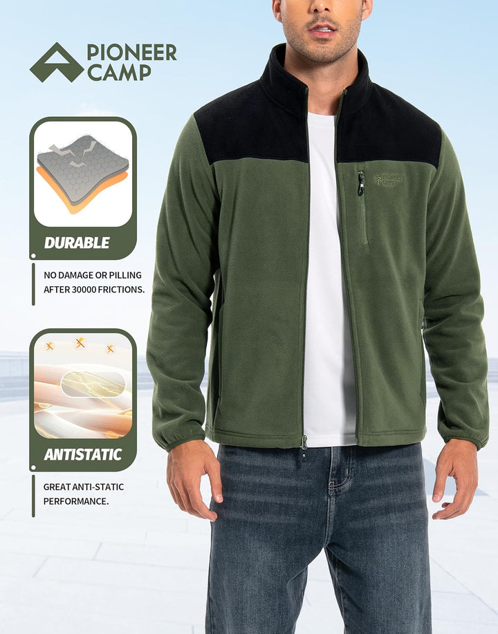 Pioneer Camp Herren Fleecejacke Full Zip Outdoor Polar Leicht Winddicht Jacke mit Reissverschluss S