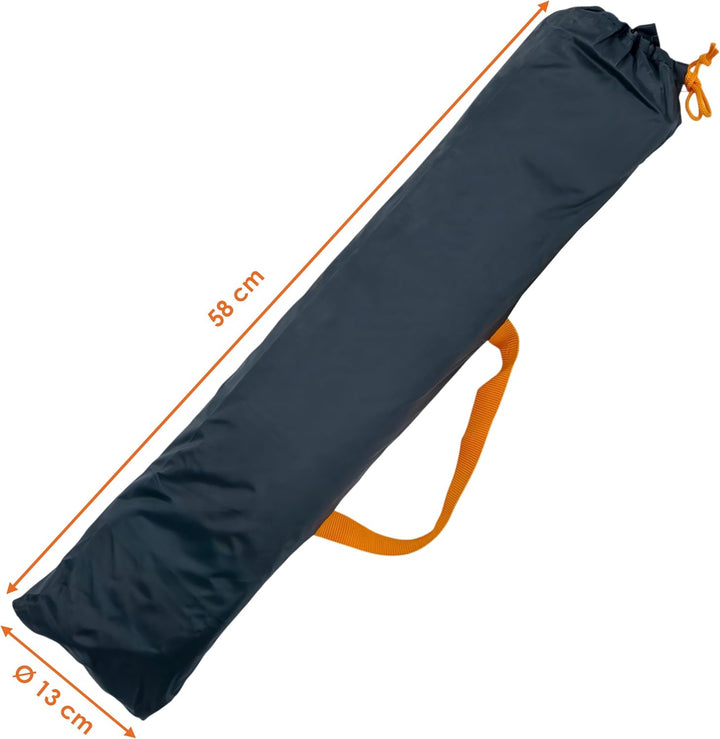 Strand Windschutz grau mit Tragetasche - 400 x 140 cm - Camping Sichtschutz mit Seil und Heringen -