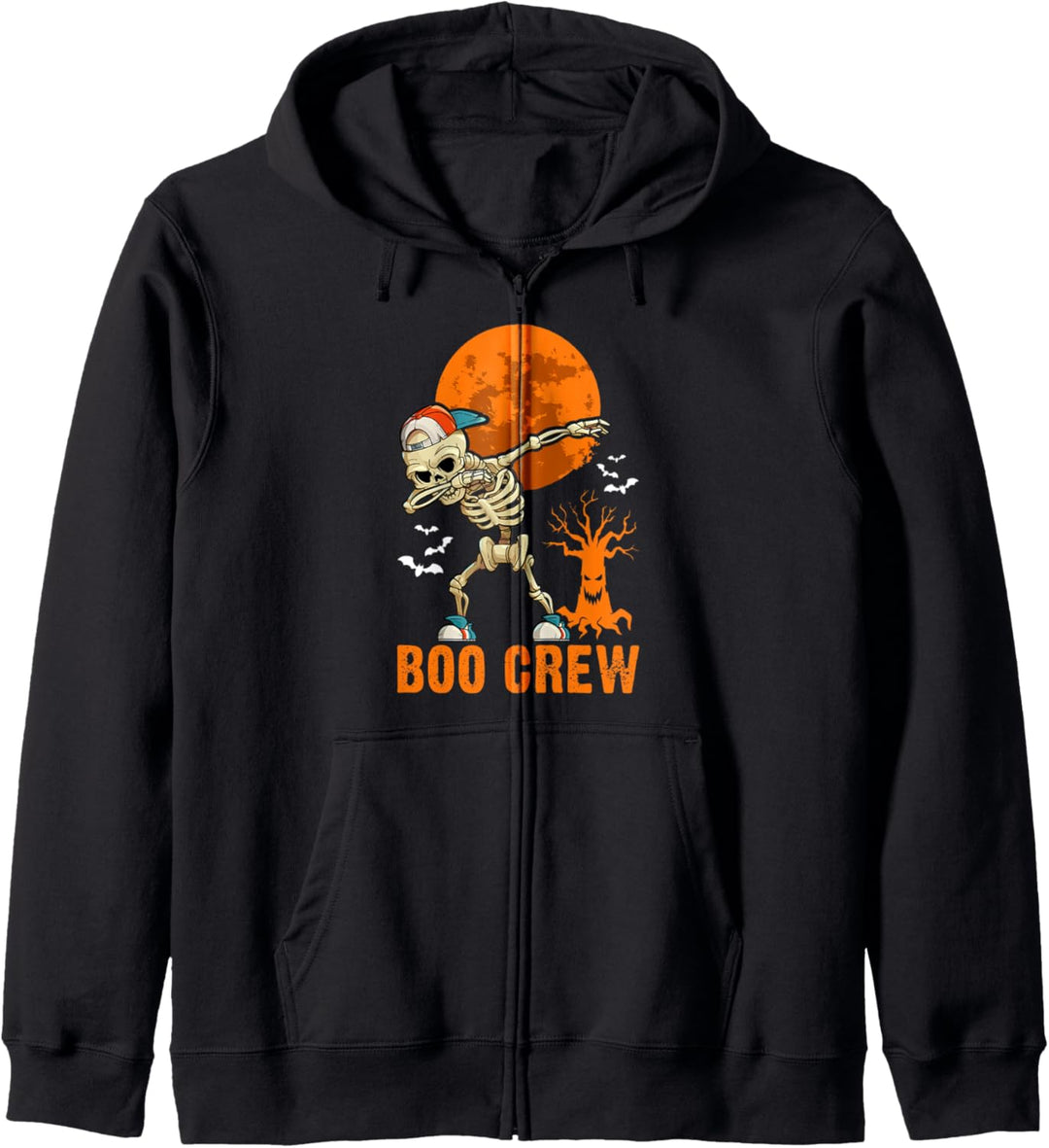 Dabbing Skelett, Halloween, Orange Moon, Boo Crew Kapuzenjacke