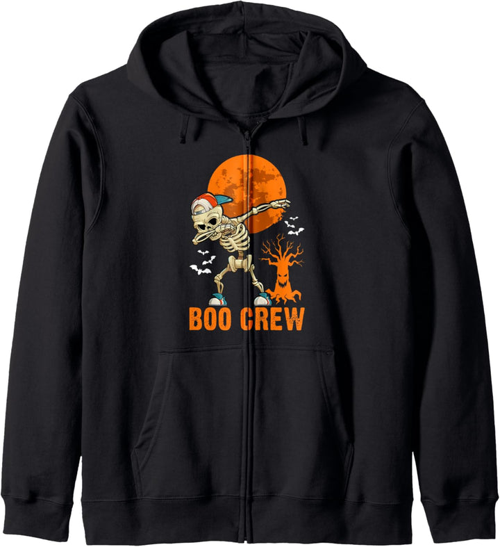 Dabbing Skelett, Halloween, Orange Moon, Boo Crew Kapuzenjacke