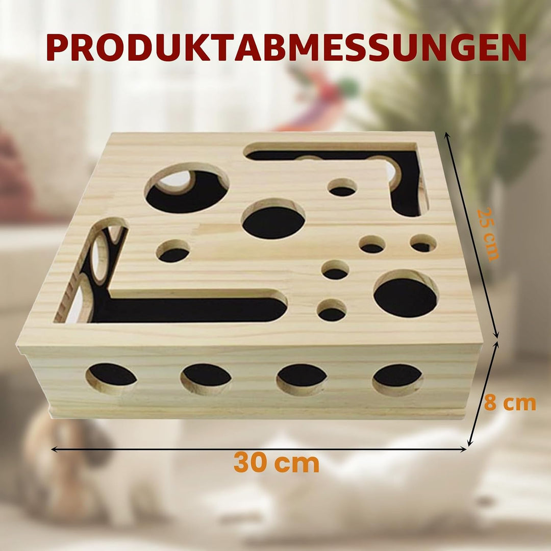 Katzen Kratzbrett für scharfe Katzenkrallen 30X25X8CM Kratzpuzzle Spielbox Holz Katzen Nagelpflege B