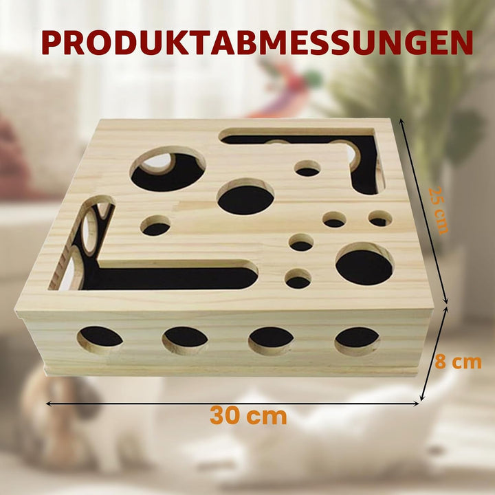 Katzen Kratzbrett für scharfe Katzenkrallen 30X25X8CM Kratzpuzzle Spielbox Holz Katzen Nagelpflege B