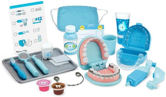 Melissa & Doug Zahnarzt Spielzeug Set für Kinder, Zahnarzt Spielzeug für Kinder, Lernspielzeug für J