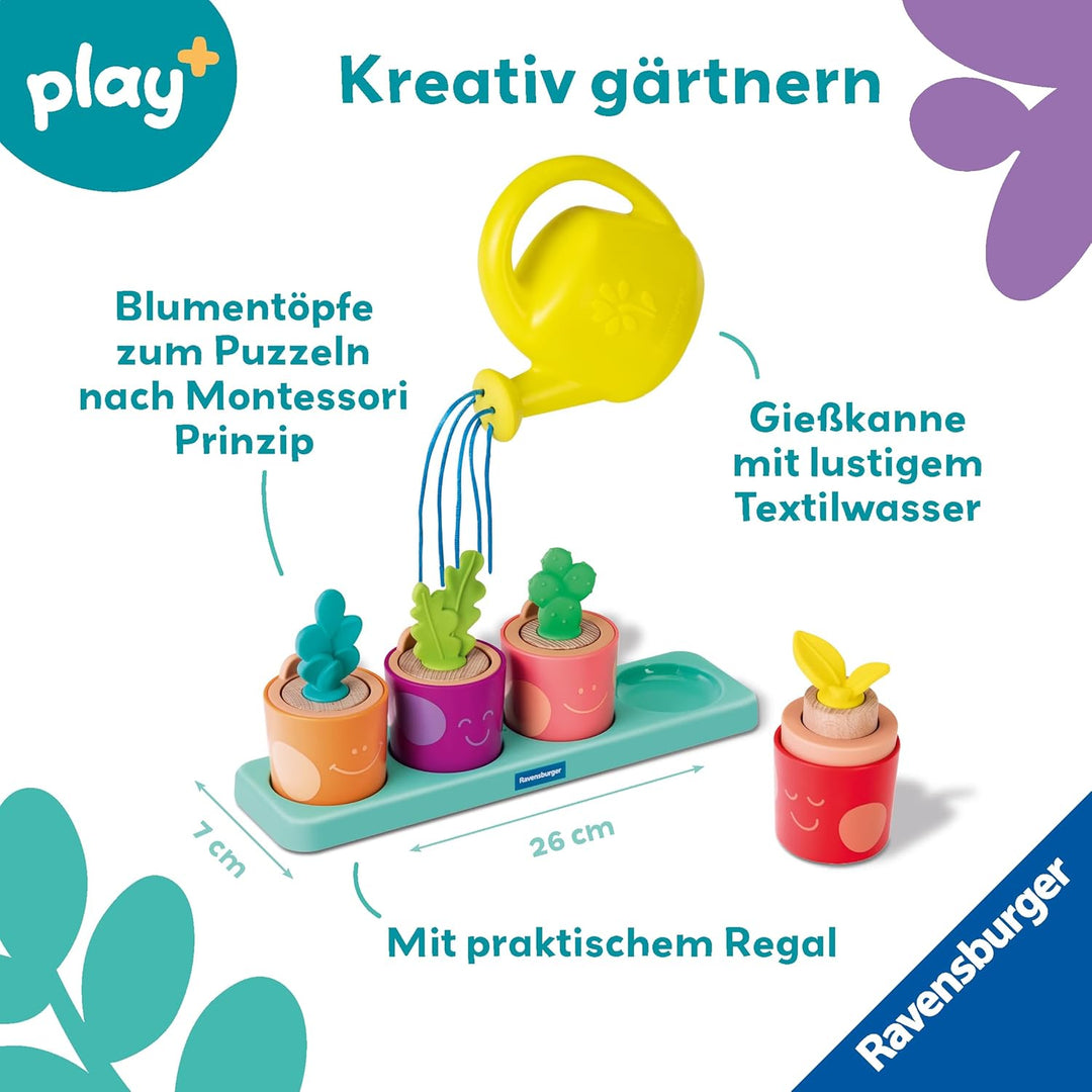 Ravensburger 12034063 Play+ Puzzle- & Spiel-Set: Meine kleinen Pflanzen, Kinderpuzzle, Pretend Play