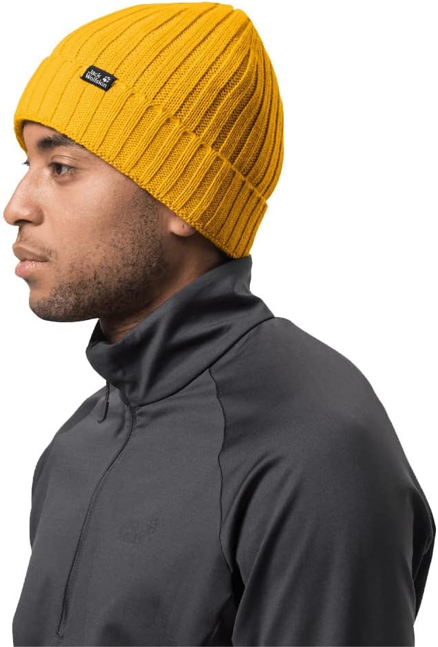 Jack Wolfskin Unisex Winddichte Mütze Stormlock Rip Knit Cap Einheitsgrösse Burly Yellow Xt Einfarbi
