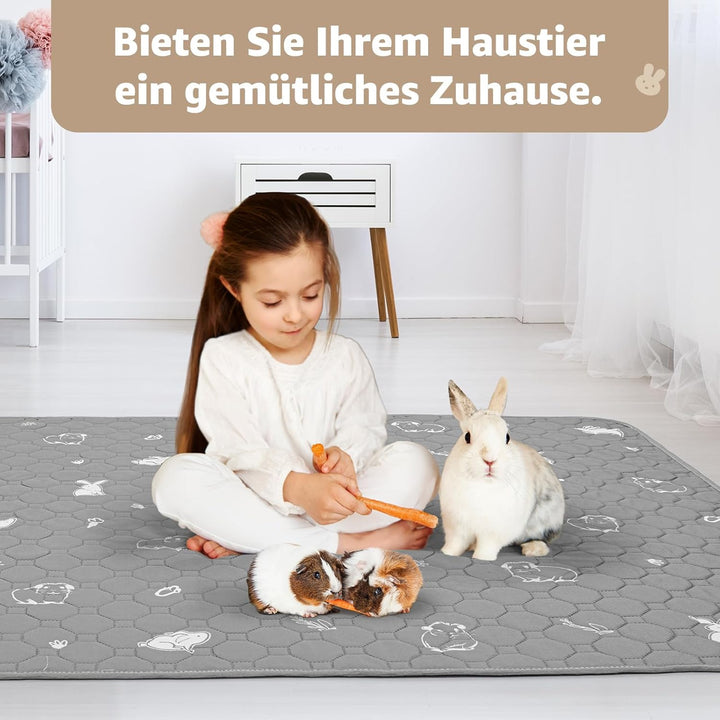 PICK FOR LIFE 60x120cm waschbar PIPI Pads für Meerschweinchen, 2 Stück super saugfähige PIPI Pads Ka