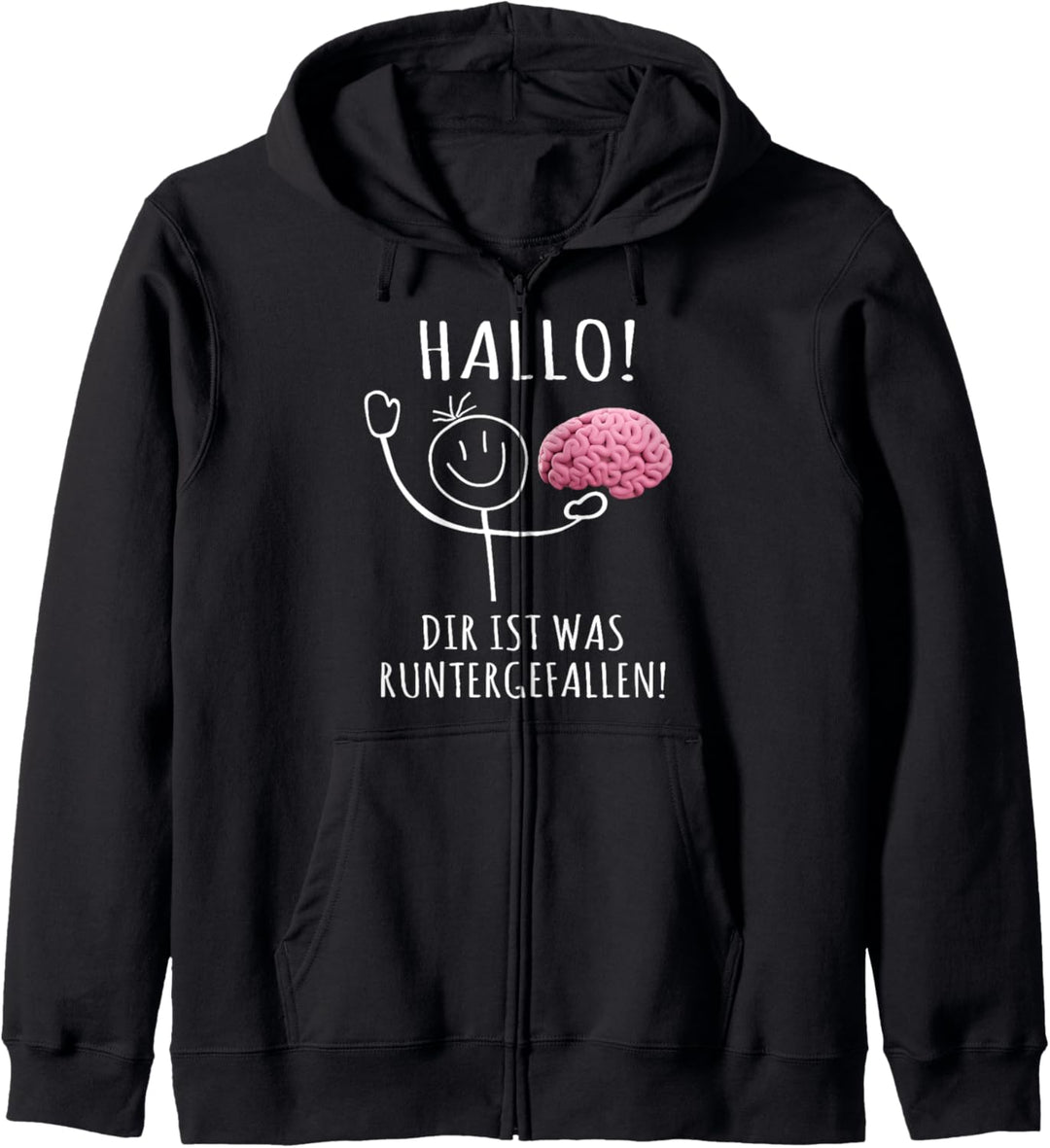 T-Shirt Herren lustig Damen Spruch Runtergefallen Kapuzenjacke