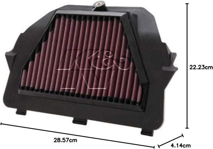 K&N YA-6008 Motorrad K&N Tausch-Luftfilter, Rot
