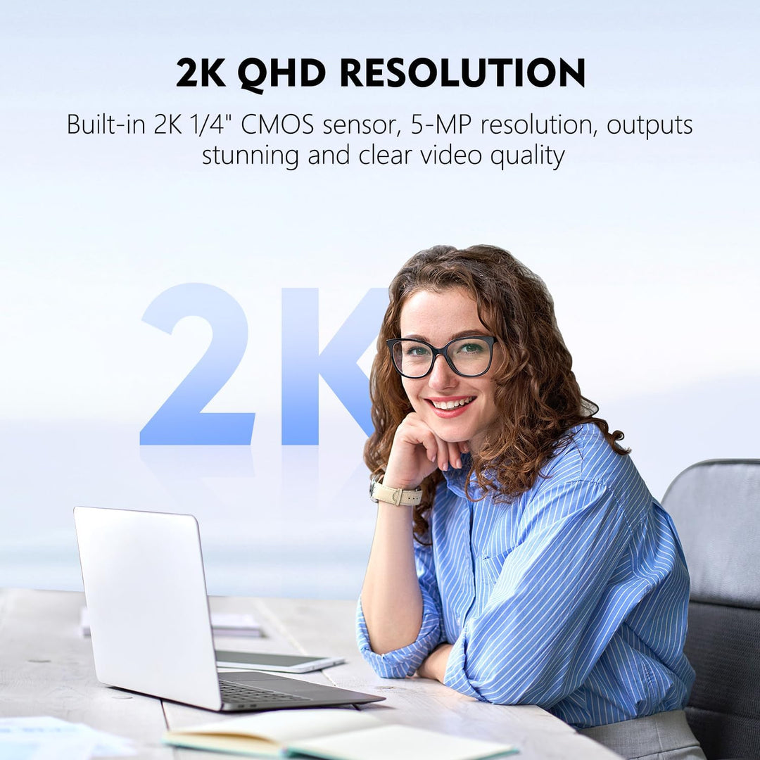 TOALLIN 2K QHD-Webcam mit Windows Hello, Gesichtserkennungs-Webcam, 5 Millionen Pixel, Computerkamer