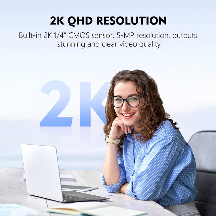 TOALLIN 2K QHD-Webcam mit Windows Hello, Gesichtserkennungs-Webcam, 5 Millionen Pixel, Computerkamer