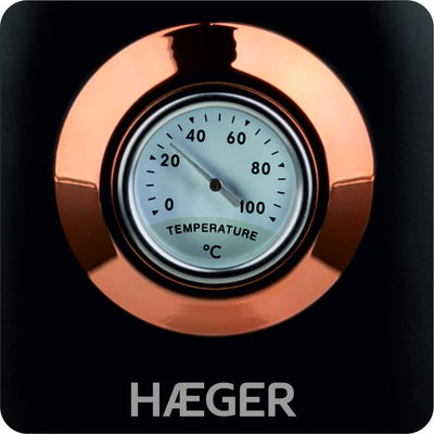 Haeger EK-22B.024A Elektrischer Wasserkocher Art Deco Black mit 2200 W Leistung, Kapazität 1,7 l, ka