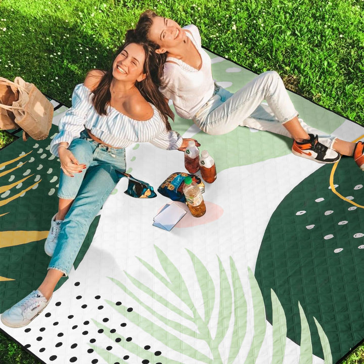 Jopee Picknickdecke Wasserdicht, 200x200 cm Waschbare Campingdecke mit Griff, Gross Outdoor Strandde