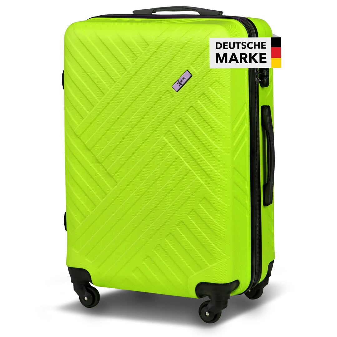 Xonic Design Reisekoffer - ABS Hartschalen Koffer mit 360° Leichtlauf-Rollen - hochwertiger Trolley