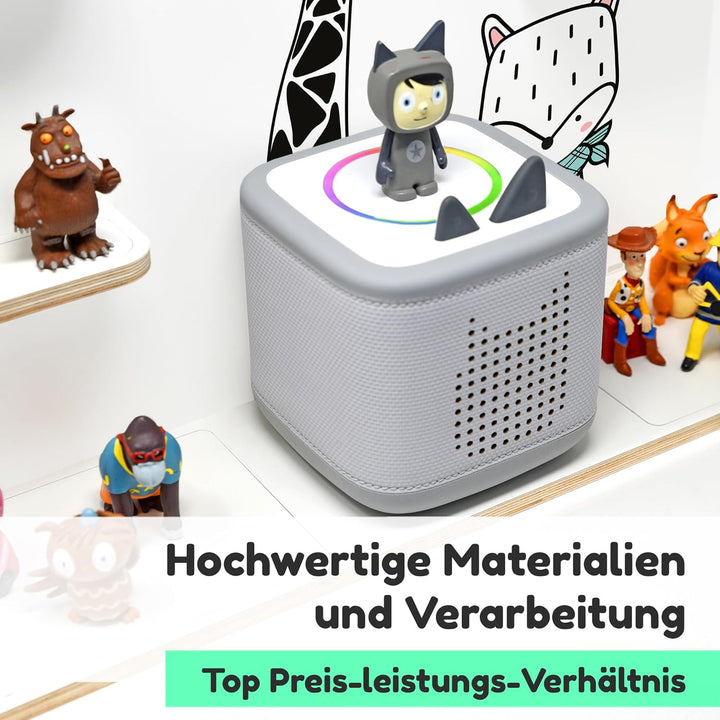 stadtecken Holzregal passend für Toniebox 2 I Geeignet für ca. 50 Tonies I Perfekte Aufbewahrung im
