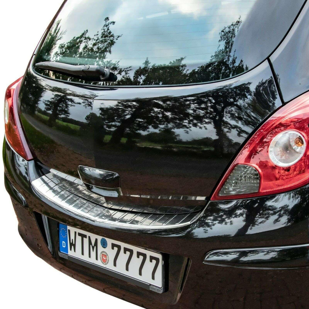 Recambo CT-LKS-1763 LADEKANTENSCHUTZ Edelstahl POLIERT für OPEL Corsa D | 2006-2014 | mit ABKANTUNG,