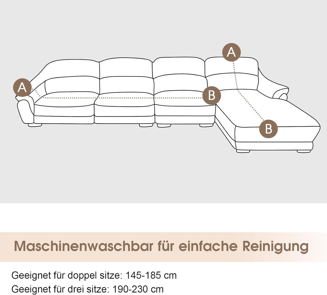 L-Form Sofabezug Couchbezug Schonbezug, 3+2 Sitzer Ecke Elastische Sofa Überzieher Ecksofabezug Univ