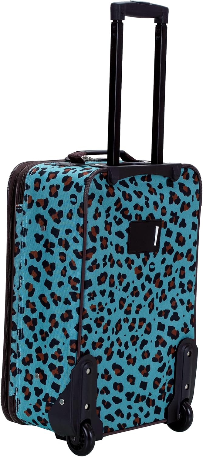 Rockland Jungle Softside Gepäck-Set, Blauer Leopard (Blau) - F125, 4-Piece Set (14/29/24/28) Einheit
