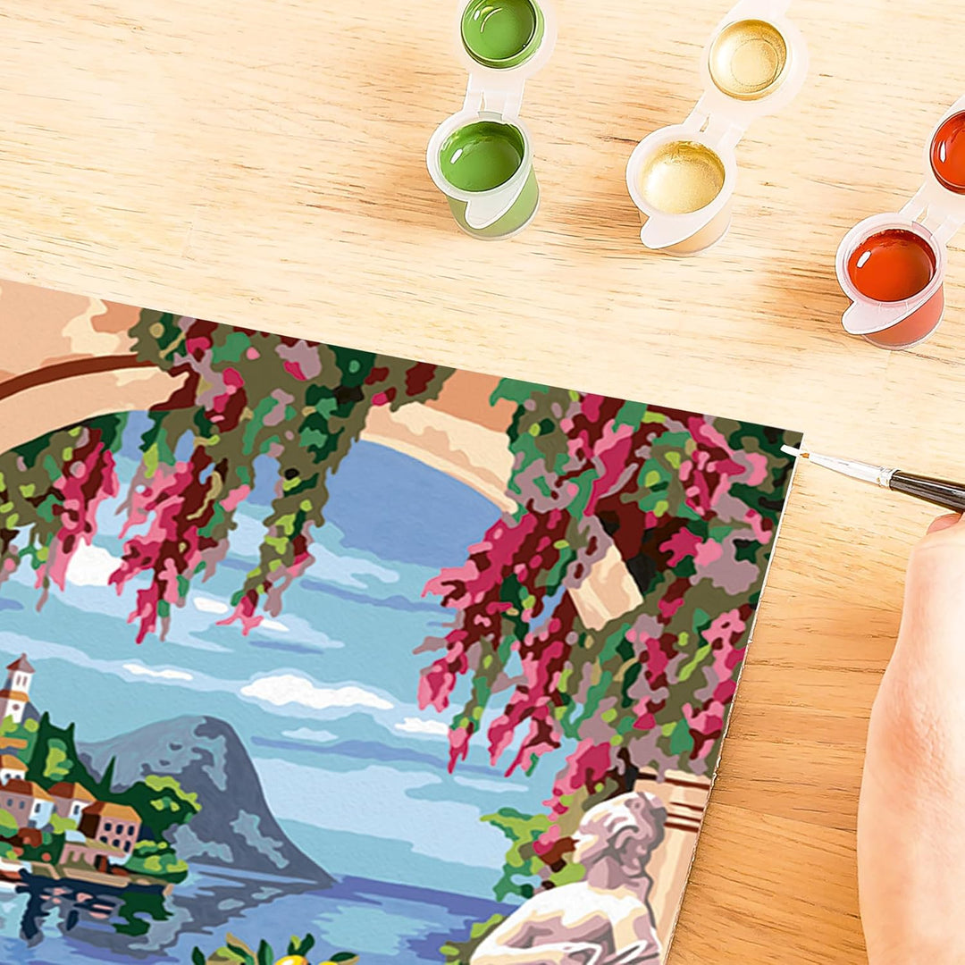 Ravensburger CreArt 25963 - Lago Maggiore - Malen nach Zahlen Erwachsene, DIY Malset mit Pinsel und