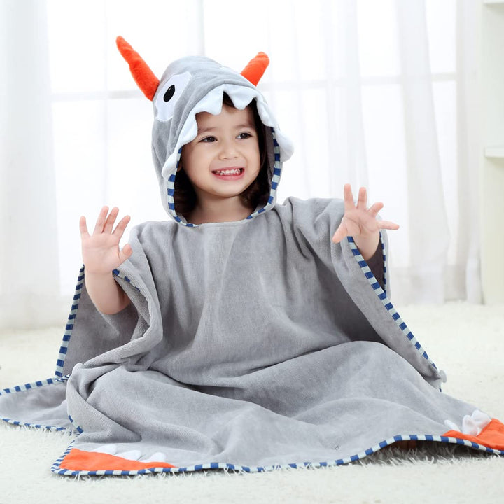 COOKY.D Baby Poncho Badetuch mit Kapuze, 100% Baumwolle, für Jungen und Mädchen, 70 x 70 cm, 0-6 Jah