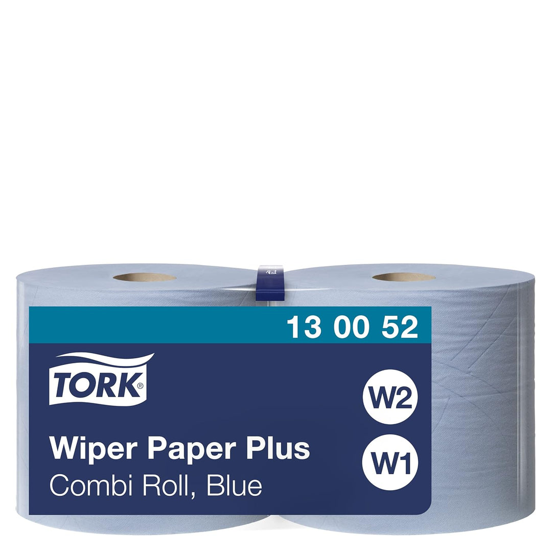 Tork 130052 Starke Mehrzweck Papiertücher für W1/W2 Systeme / 2-lagiges saugfähiges Papier in Blau /
