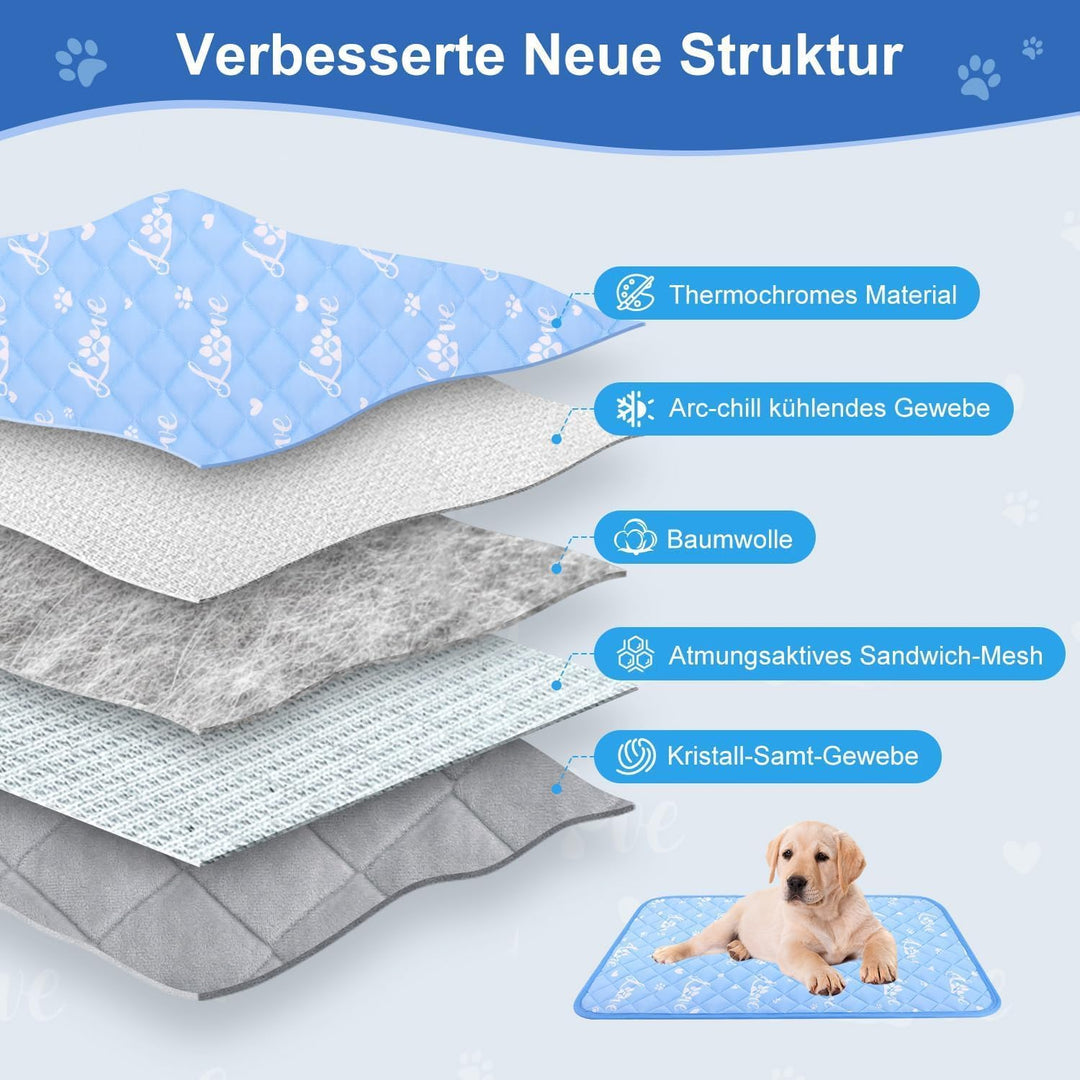 MYLUNE Home Kühlmatte für Hunde,wendbare Haustierunterlage kühl und warm,Schlafmatten für Hunde und