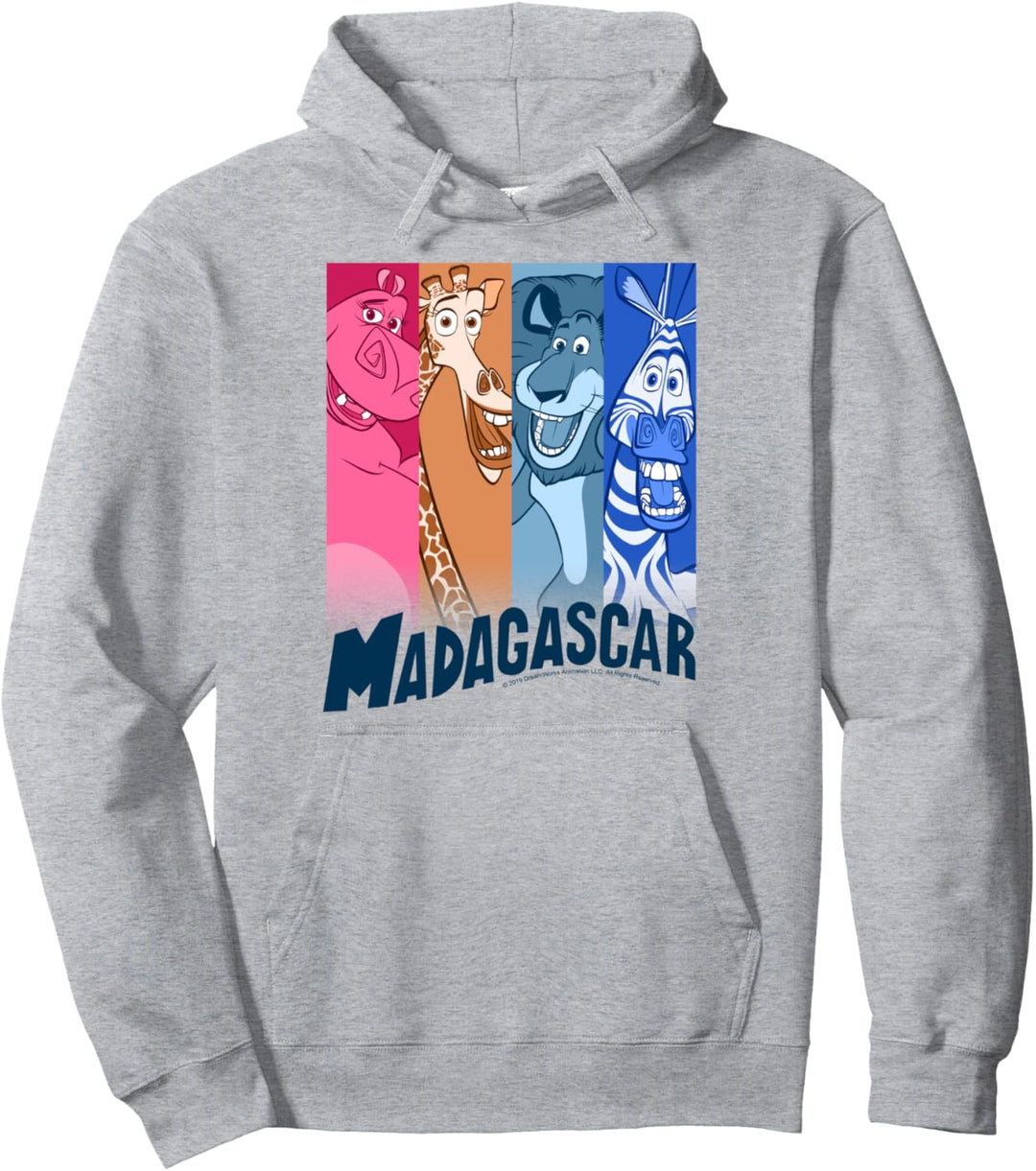 Madagascar Group Shot Bar Panels Poster Pullover Hoodie