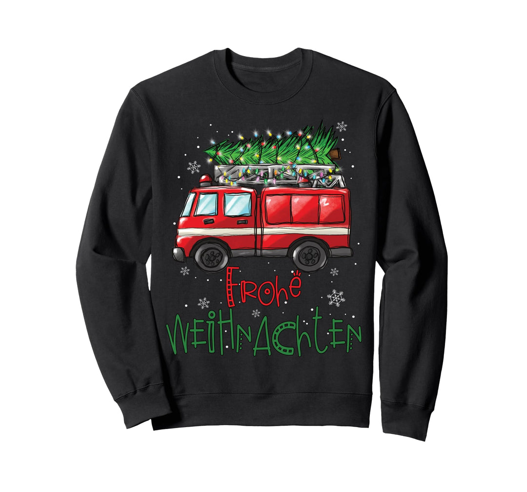 Frohe Weihnachten Weihnachtsoutfit Feuerwehrwagen Feuerwehr Sweatshirt