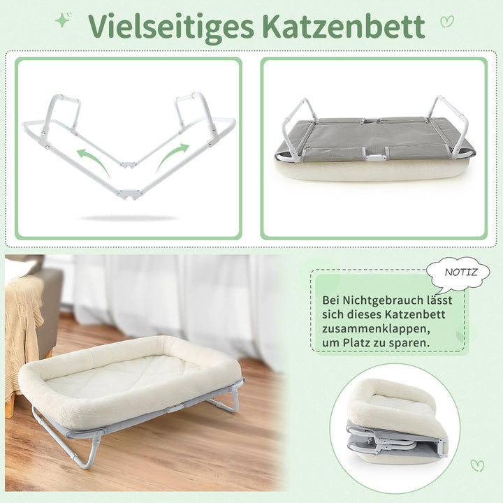 GUUSII HOME Erhöhtes Katzenbett Katzenhängematte Grosse Freistehende Katzen Bett Hundebett für Klein