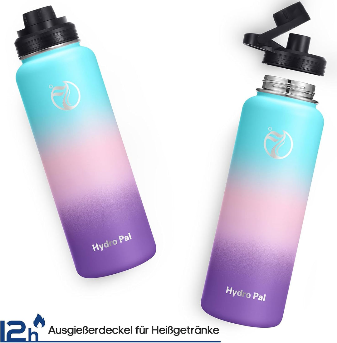 HydroPal Edelstahl Trinkflasche - 750ml, 1L, 1,2L,1.9L BPA-Frei, Kohlensäure geeignet, Isolierte The