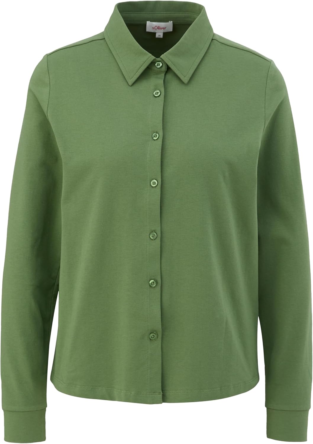 s.Oliver Damen Hemdbluse aus Jersey, 32 Gr&#xFC;n