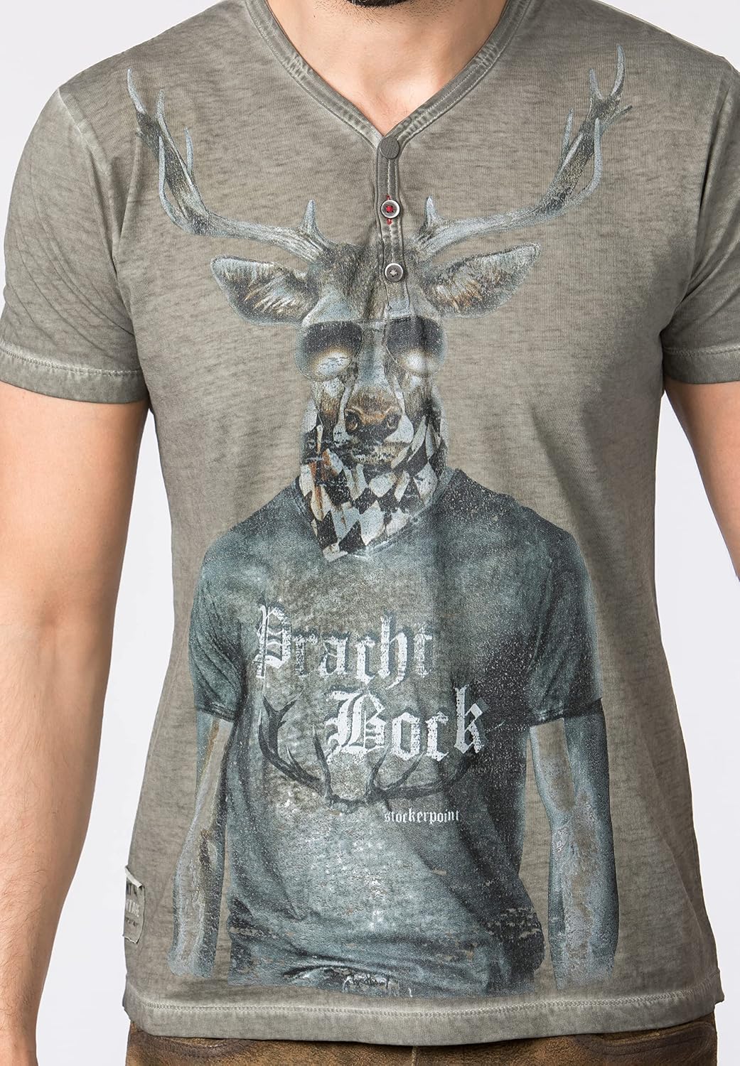Stockerpoint Herren Prachtbock T-Shirt 3XL Stein, 3XL Stein