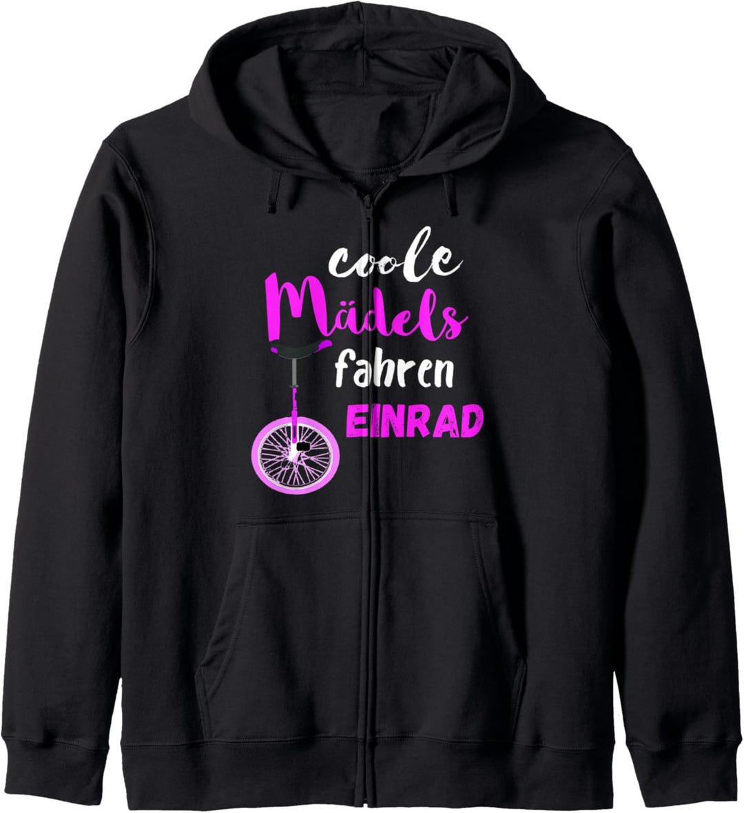 Coole Mädels Fahren Einrad Fahrerin Zirkus Balancieren Kapuzenjacke