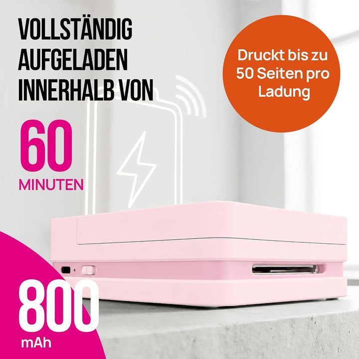 Nelko Fotodrucker PP01 Farbe Tragbarer Mini Fotodrucker, Rosa